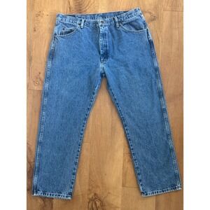 Wrangler Mens Jeans Regular Fit Blue Denim‎ Straight Leg Pants Size 38x30